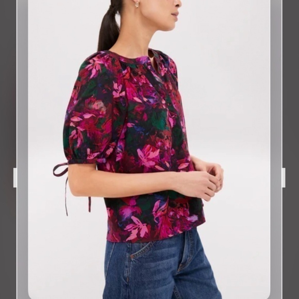 Ulla Johnson Hibiscus Vienne Blouse in Hibiscus Size 2